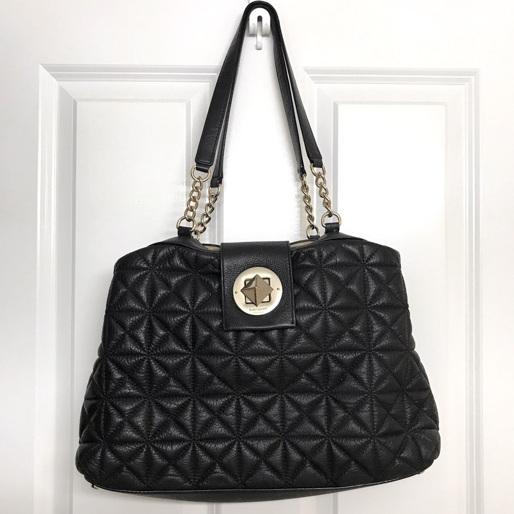 Kate Spade Black Quilted Leather Astor Court Shoulder Bag/Tote